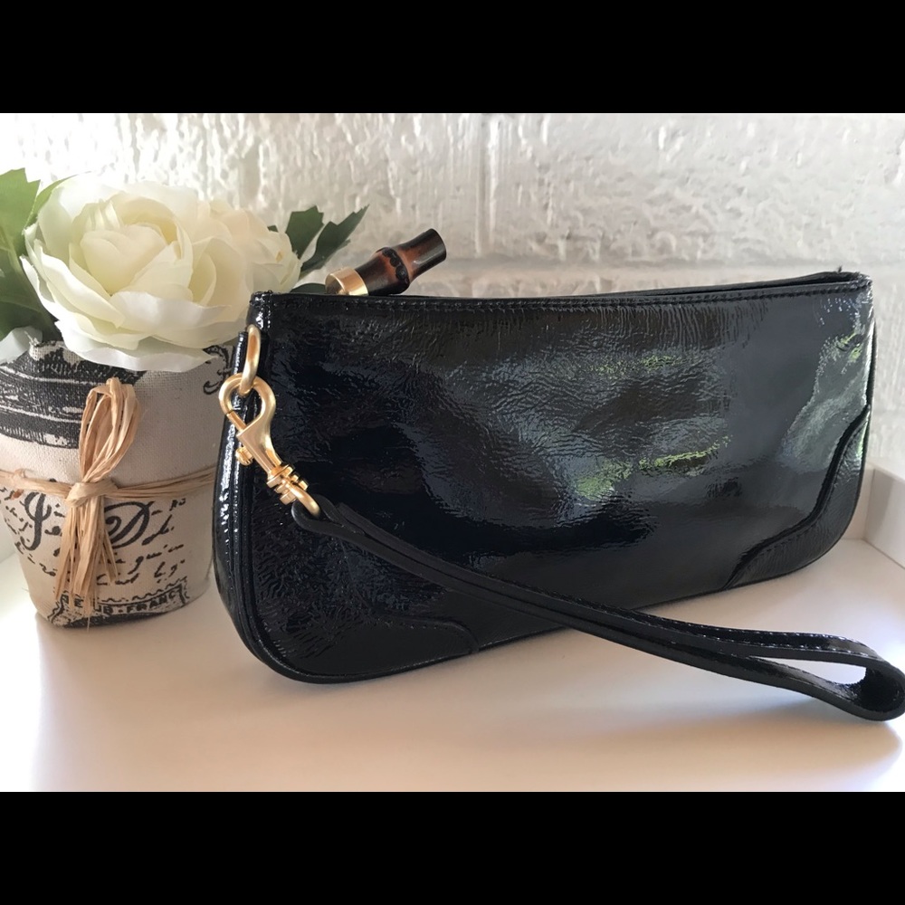 Talbots Black Patent Wristlet/Clutch